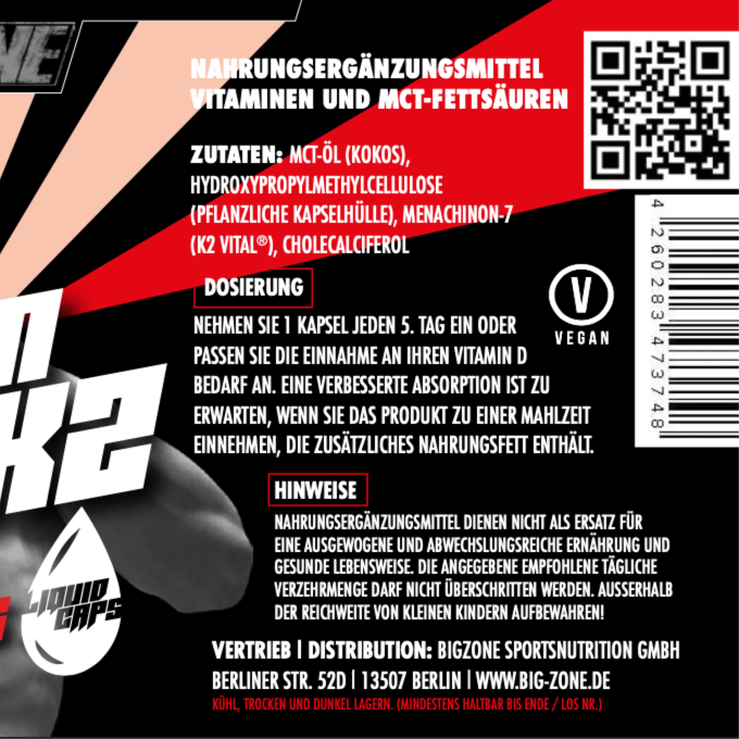 Big Zone - Vitamin D3 + K2 Liquid Caps