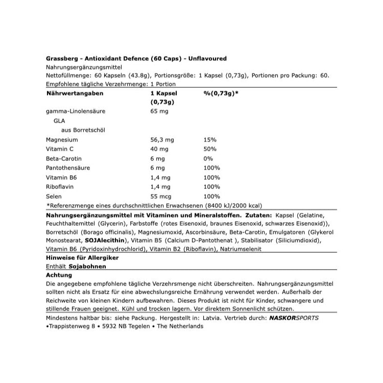 GRASSBERG - ANTIOXIDIANT DEFENCE