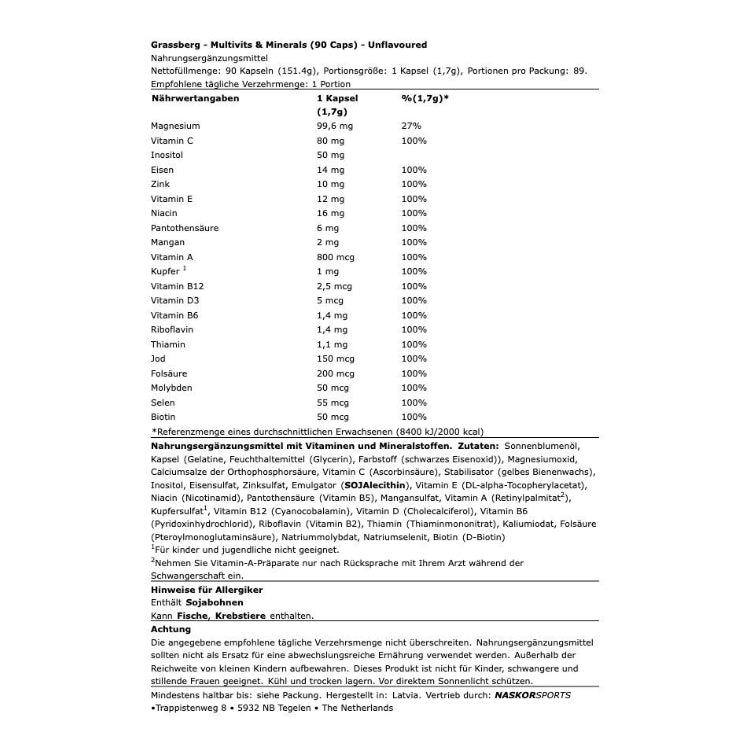 GRASSBERG - MULTIVITS & MINERALS